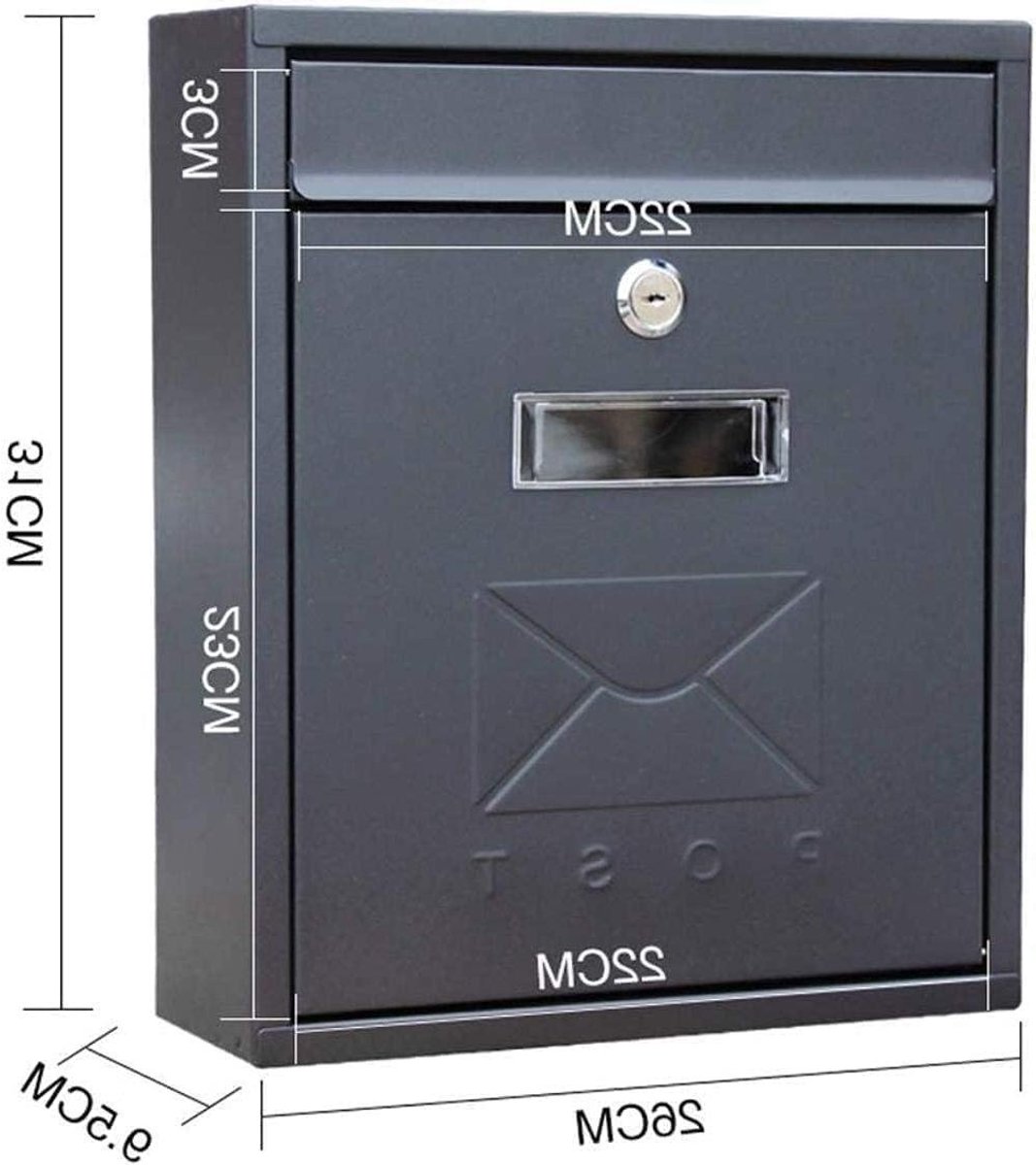 Wandbrievenbus Pakketbrievenbus - Brievenbus Afsluitbaar - Post Veilig Ontvangen - Gegalvaniseerd Metaal - L26cm x B9.5cm x H31cm - Antraciet