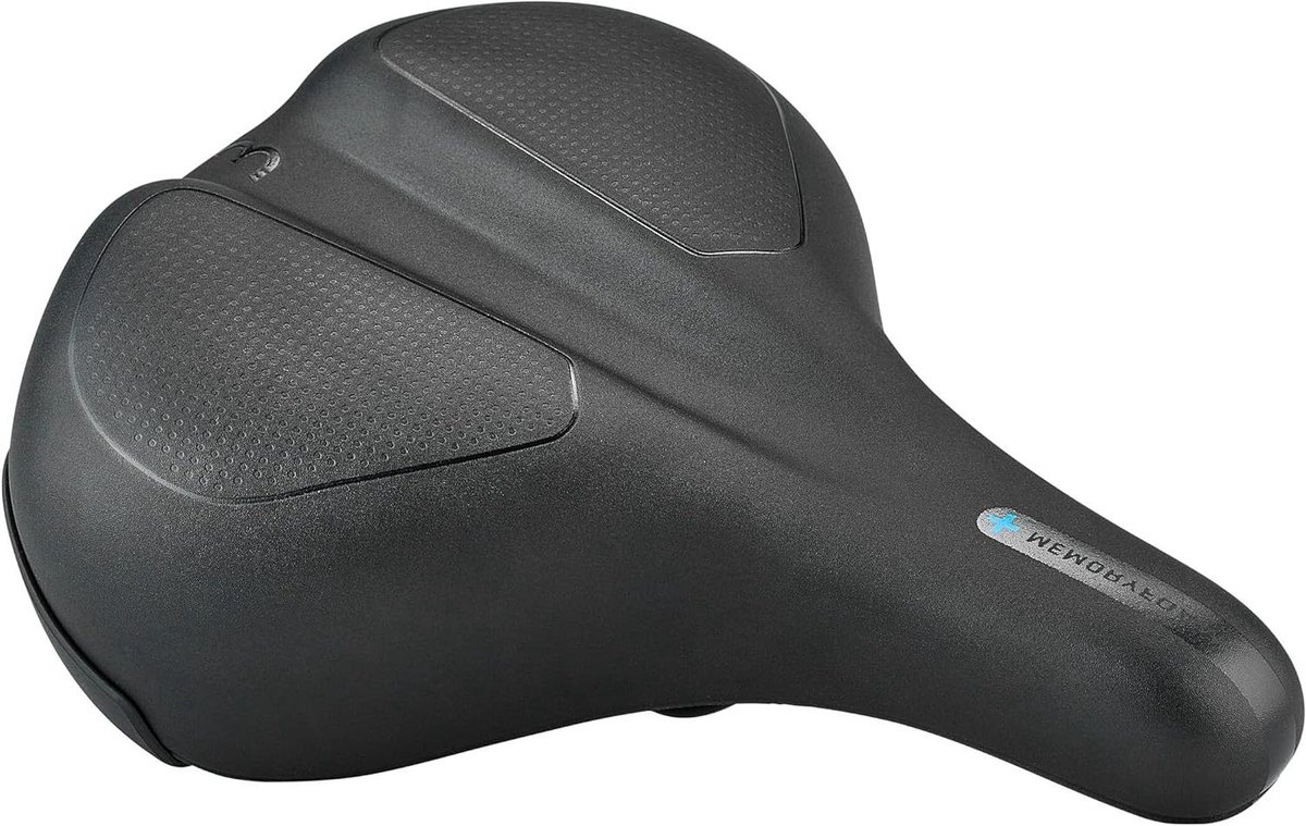 Fietszadel - Comfort Zadel - Ontspannen Fietsen - ComfortPlus Pad - 210 mm Breed - Zwart