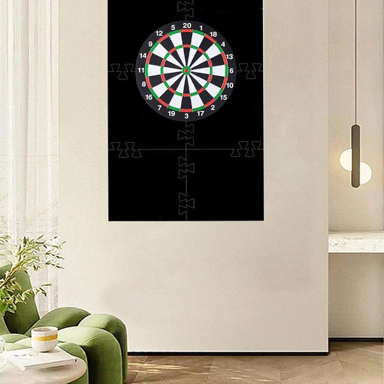 Wandbescherming Dartbord - Dartbord Houder - Muren Beschermen - Splitsbare Ring - 6 stuks - Zwart — afbeelding 4