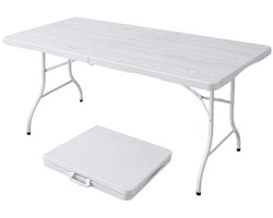 Livista Luxe Klaptafel 180x70 cm – Inklapbare Tafel - Opvouwbare Campingtafel & Stevige Tuintafel – Draagkracht tot 250 kg – Vouwtafel - Antislip en Weerbestendig -Handig voor Feest, Tuin of Camping - Wit
