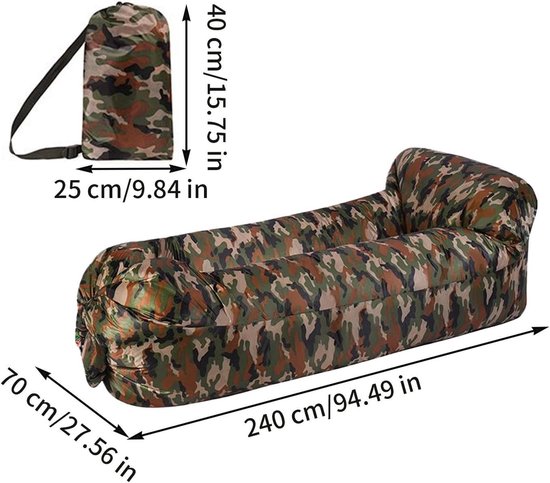 Opblaasbank - Luchtbank Bed - Kamperen Ontspannen - Gelijkmatige drukverdeling - 240x70 cm - Enkel attribuut — afbeelding 5