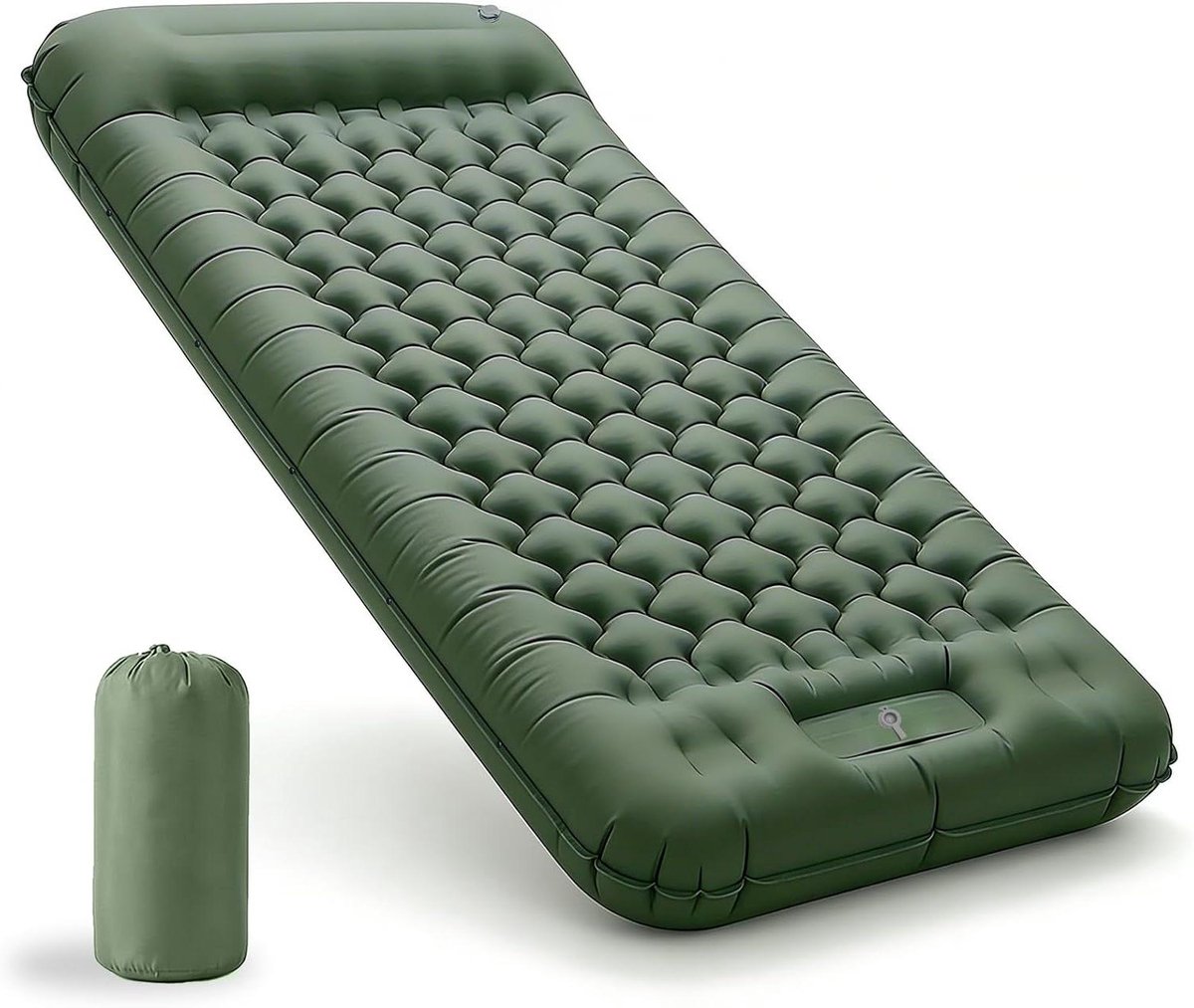Opblaasbaar Matras - Campingmatras Logeerbed - Outdoor Kamperen - Extra Dik Breed - 196 x 83 cm - Legergroen