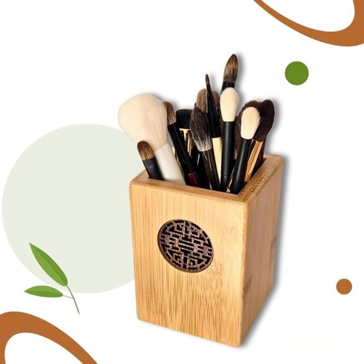 1 stks Retro Hollow Lattice Desktop Penhouder, multifunctionele opbergruimte voor pennen en make-upborstels v