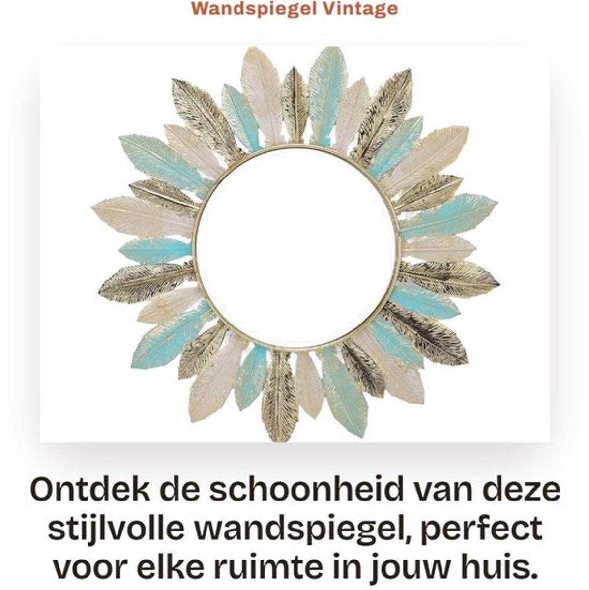 Wandspiegel Hoogwaardig IJzer - Ronde Spiegel - Decoratieve Spiegel - Vintage Wanddecor - Minimalistisch Ontwerp - HD Beeld