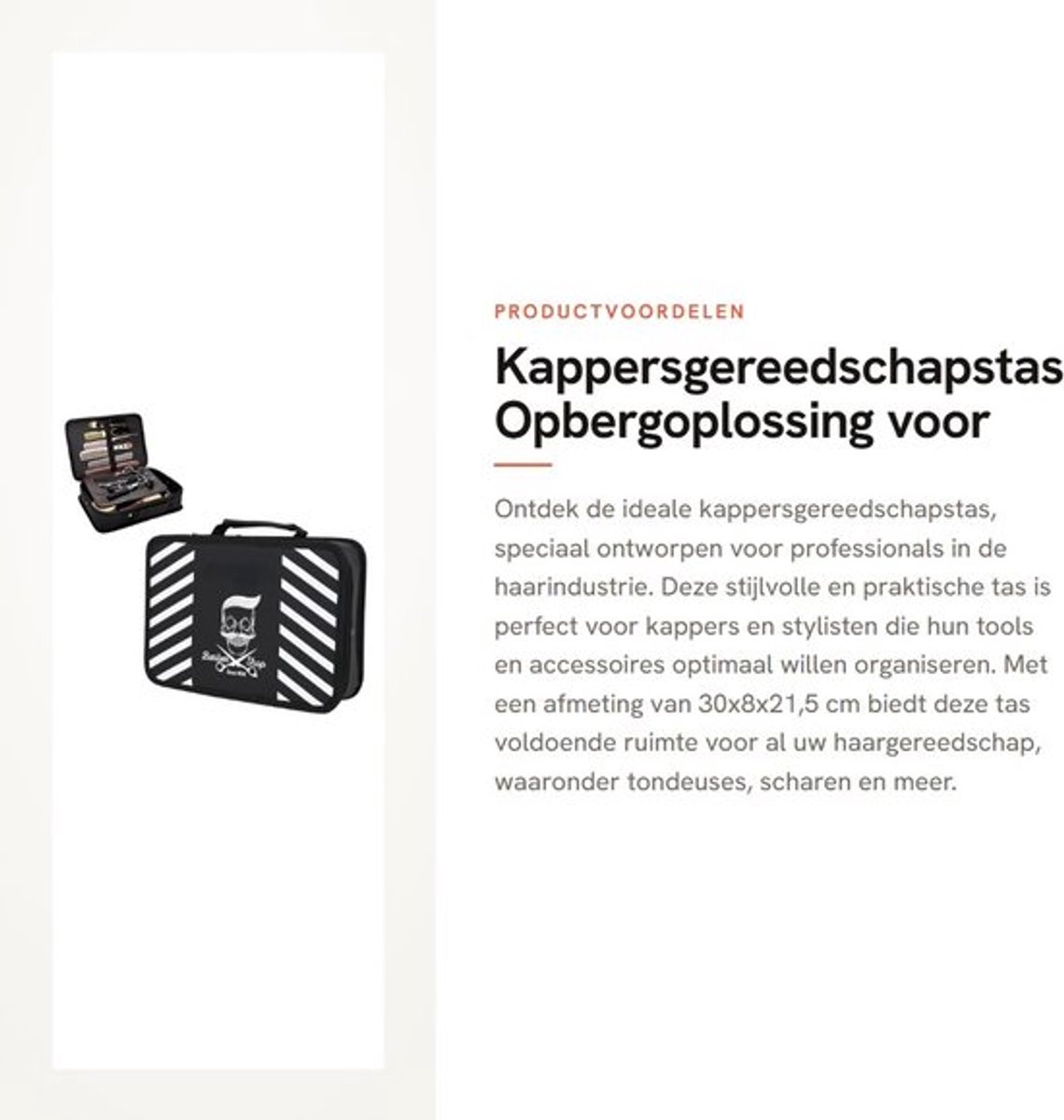 Kappersgereedschapstas - Opbergoplossing voor Kappers - Professioneel en Stijlvol - 30x8x21,5 cm - Ideaal voor Stylisten en Salons - Perf...