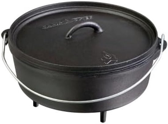 Gietijzeren Dutch Oven - Kampeerpan Ovalen Pan - Buiten Koken - Voorbehandeld Gietijzer - Tot 41 cm - Zwart — afbeelding 4