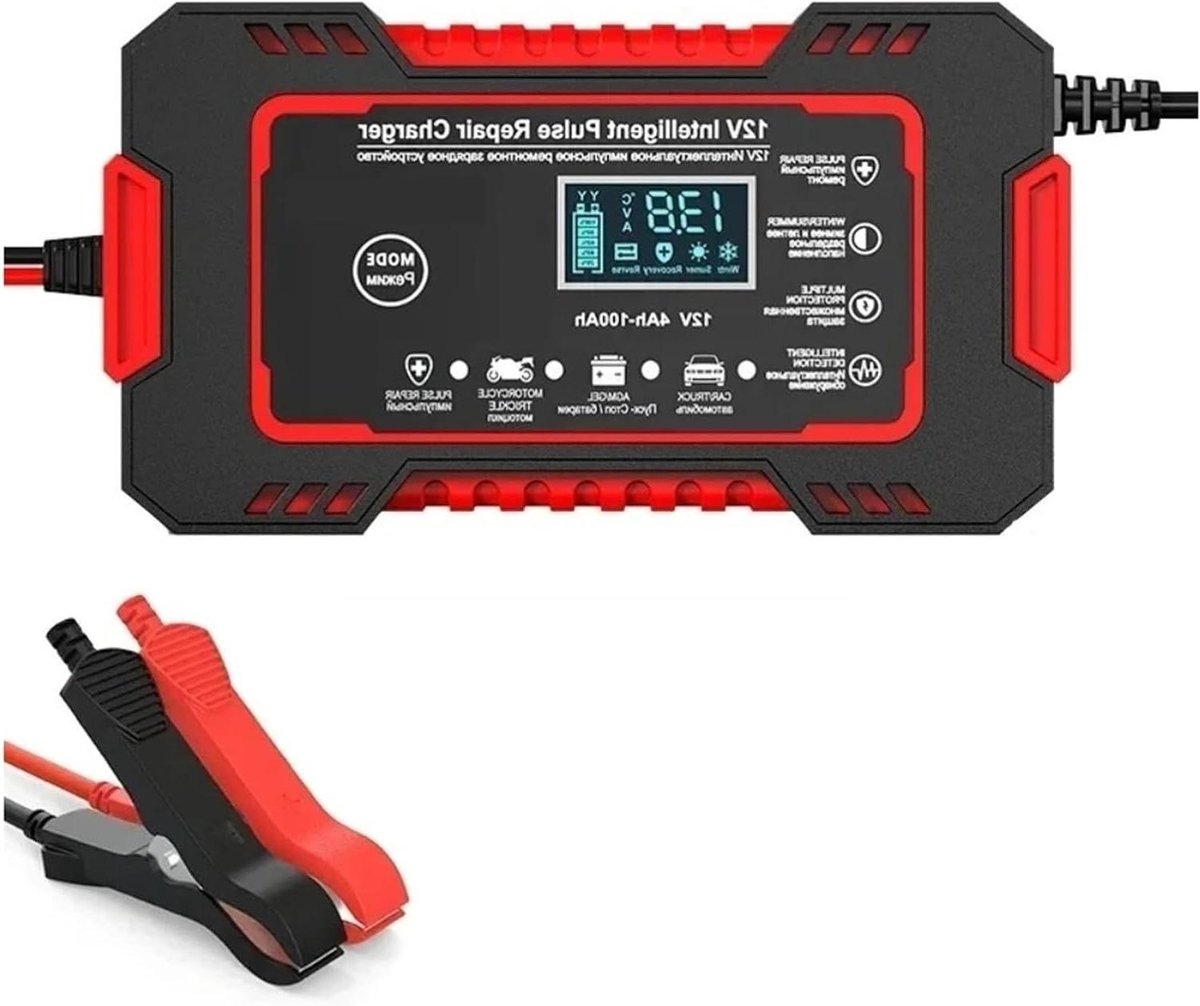 Batterijlader - Acculader Auto - Accu Onderhoud - Puls Reparatie - 12V - Zwart