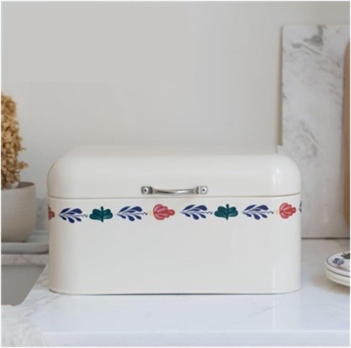 Broodtrommel Metaal - Broodbox Broodhouder - Brood Vers Houden - Verdikte Opslag - 30 x 18 x 15.5 cm - Wit