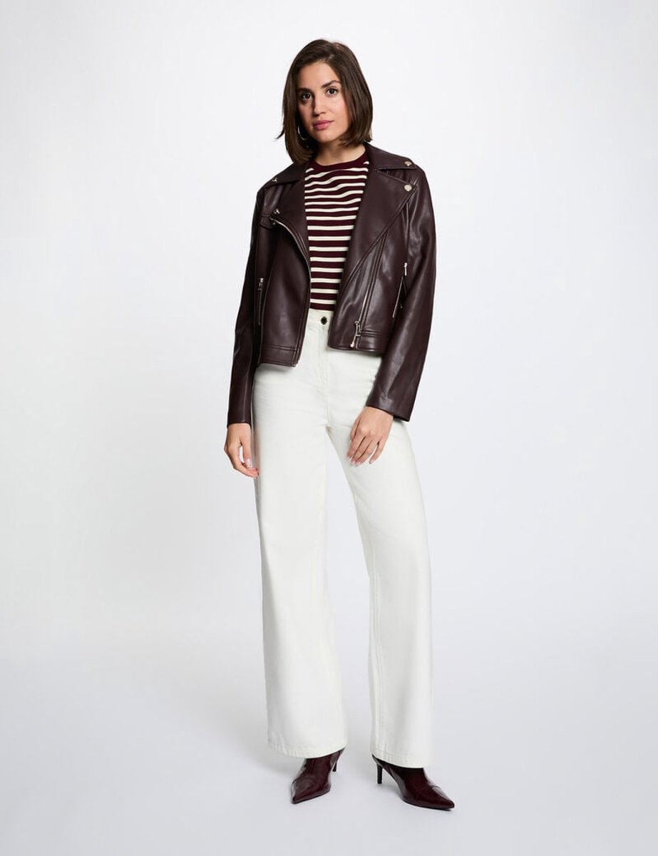 Morgan - Fitted faux leather Jacket 262-Geff Bordeaux - Maat : 44