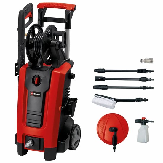 Einhell Elektrische Hogedrukreiniger TC-HP 140 - 1900 W - Max. 140 bar - 420 l/u - Incl. 5m hogedrukslang, pistool, lans, diverse sproeiers, borstel, schuimsproeier en terrasreiniger — afbeelding 2