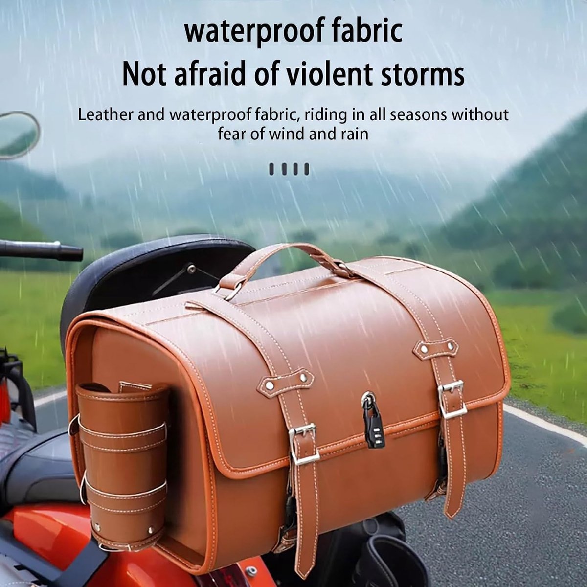 SnelShoppen - Retro Motor Topcase - Waterdichte Universele Koffer met Veiligheidscombinatievergrendeling en Draaggreep - Opbergkoffer voor Motorhelm -