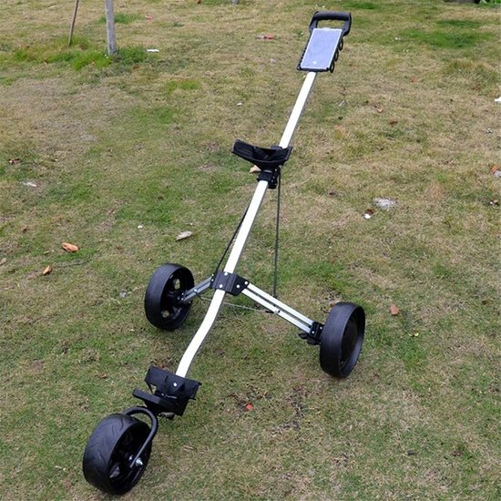 Golfkar - Golftrolley 3 wielen - Golfen op de baan - Lichtgewicht aluminium frame - 3.3kg - Zilver — afbeelding 5