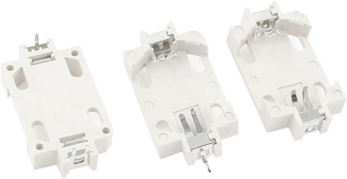 Batterijhouder Knoopcel - CR2032 Houder - Elektronica Reparatie - PCB Oppervlakmontage - 24 x 16 x 5 mm - Gebroken wit
