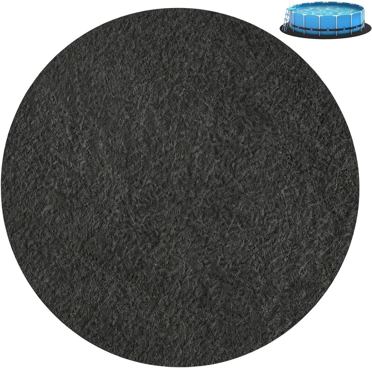 Zwembadkussen Bodem - Lekbestendige Liner - Zwembad Beschermen - Verdikte Viltconstructie - 370 cm Diameter - Zwart