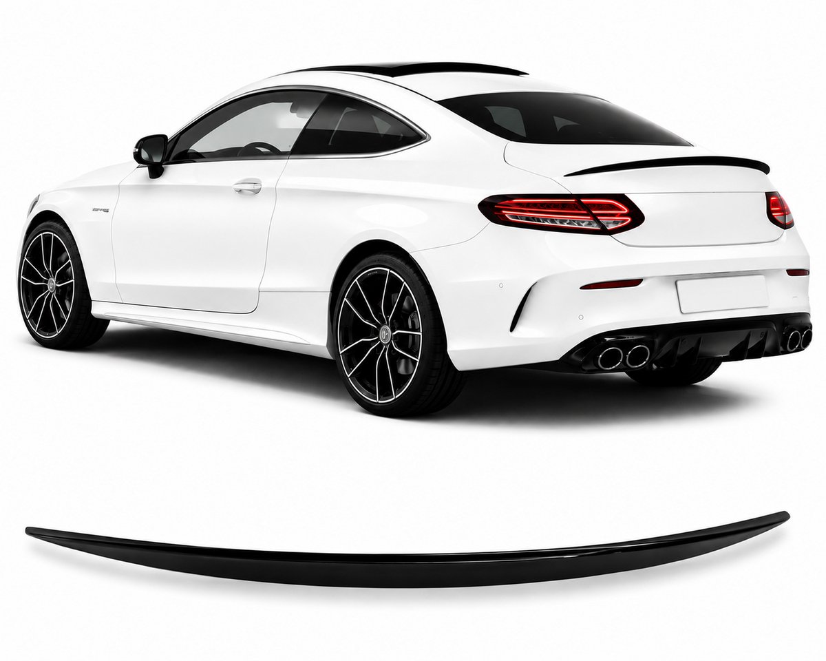 Kofferspoiler Achterspoiler geschikt voor Mercedes-Benz C-Klasse Coupé C205 (2015-2021) – Glanzend Zwart