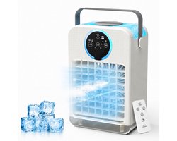 SnelShoppen - Luchtkoeler Verdamper Mistventilator met Timer, 700ML Watertank, Draagbare…