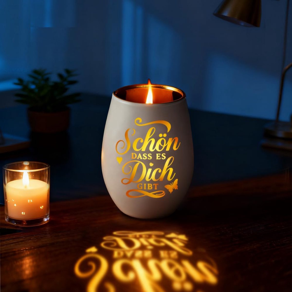 SnelShoppen - Gegraveerde Theelichthouder Glas met Spreuk, Mooi Windlicht voor Kerst, Verjaardagscadeau voor Vrouwen, Geschikt voor Collega, Zus, Mama