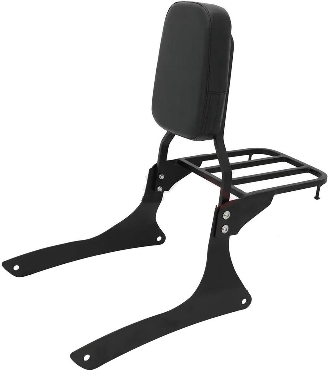 Motorfiets Passagierskussen - Bagagedrager Rugleuning - Comfortabel Rijden - Afneembare Rugsteun - Voor Suzuki Intruder 1500 - Zwart