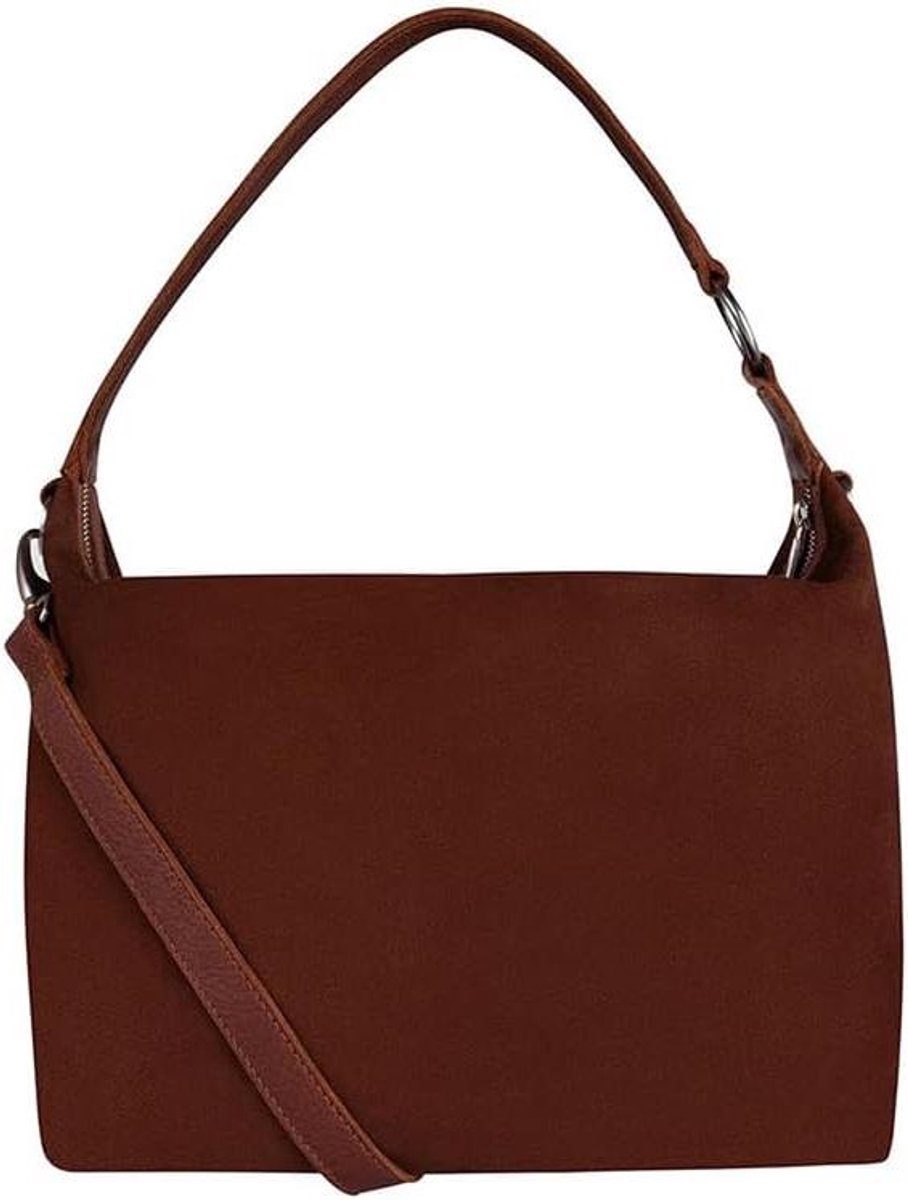 Leren Schoudertas - Crossbody Tas Dames - Dagelijks Gebruik - Hoogwaardig Leer - 32 cm - Cognac