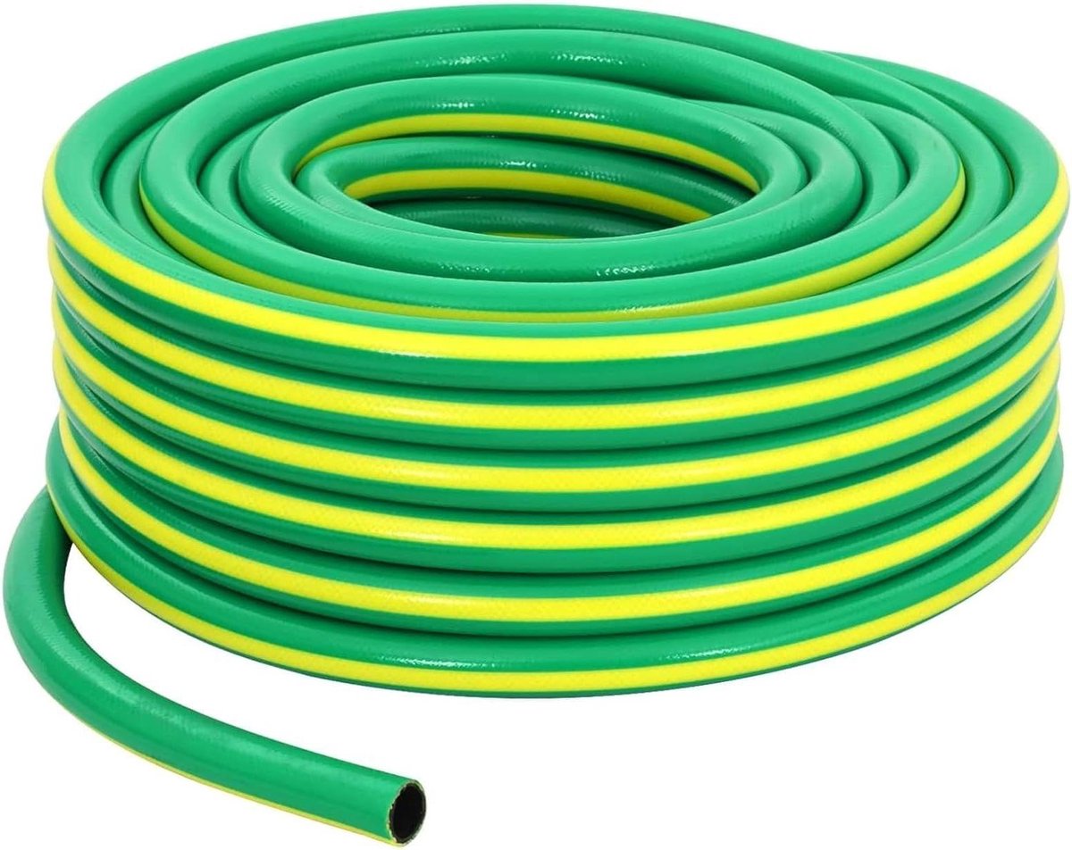 Tuinslang Flexibel - Irrigatieslang PVC - Tuin Irrigatie - 5-laags UV-bestendig - 30 meter 3/4 inch - Groen Geel