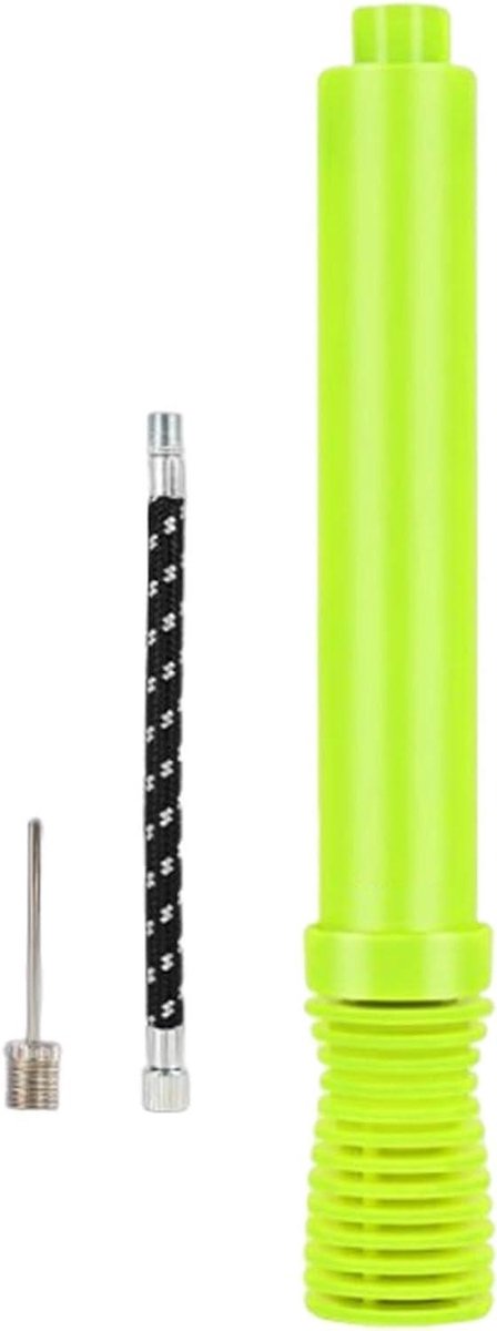 Luchtpomp Voor Ballen - Handinflator Tweeweg - Sportballen Oppompen - Dubbelwerkend Systeem - 21.5 cm - Fluorescerend Groen
