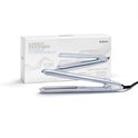 Babyliss Hydro Fusion Styler stijltang in lichtblauw, met "Superior Smoothness Douceur Exceptionnelle" en "Advanced Plasma Technology" op de verpakking.