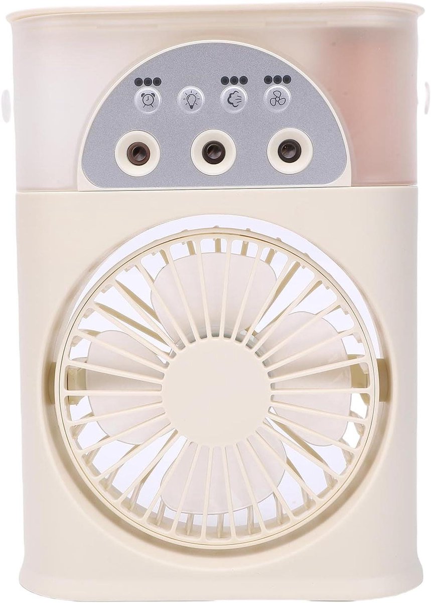 Persoonlijke Luchtkoeler - Mini Airco Ventilator - Persoonlijke Koeling - Met 250ml Watertank - 21x15x6 cm - Zwart
