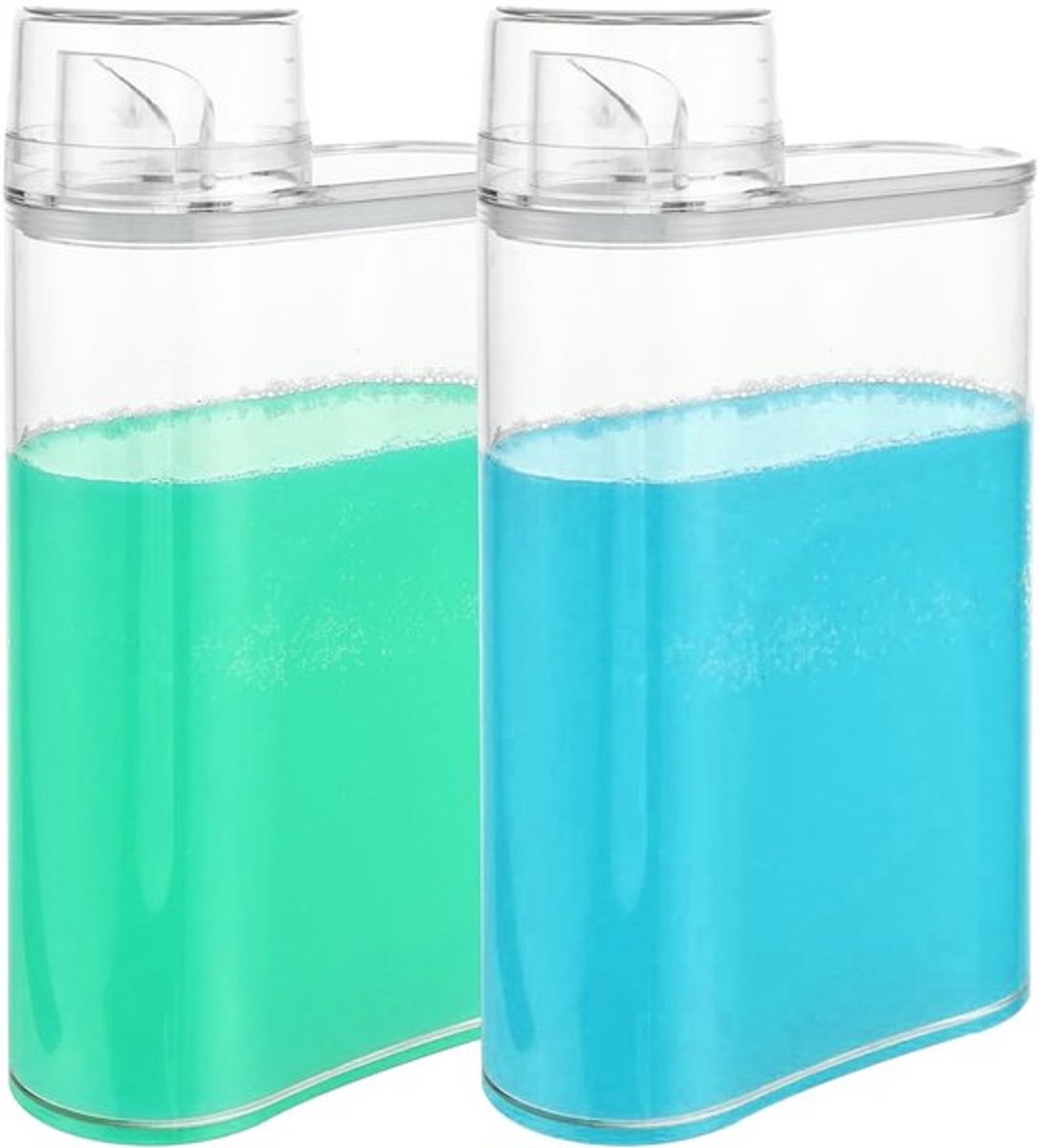 - Wasmiddelopslag - 1300 ml - Handige dispenser met maatbeker - Plastic - Voorwasmiddel - Perfect voor wasgoed en meer - Geschikt voor elk