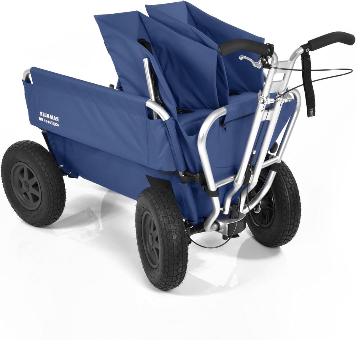 Duo Babyzitje - Dubbel Kinderzitje - Bolderkar Gebruik - Verstelbaar Ligstand - Tot 15kg - Blauw