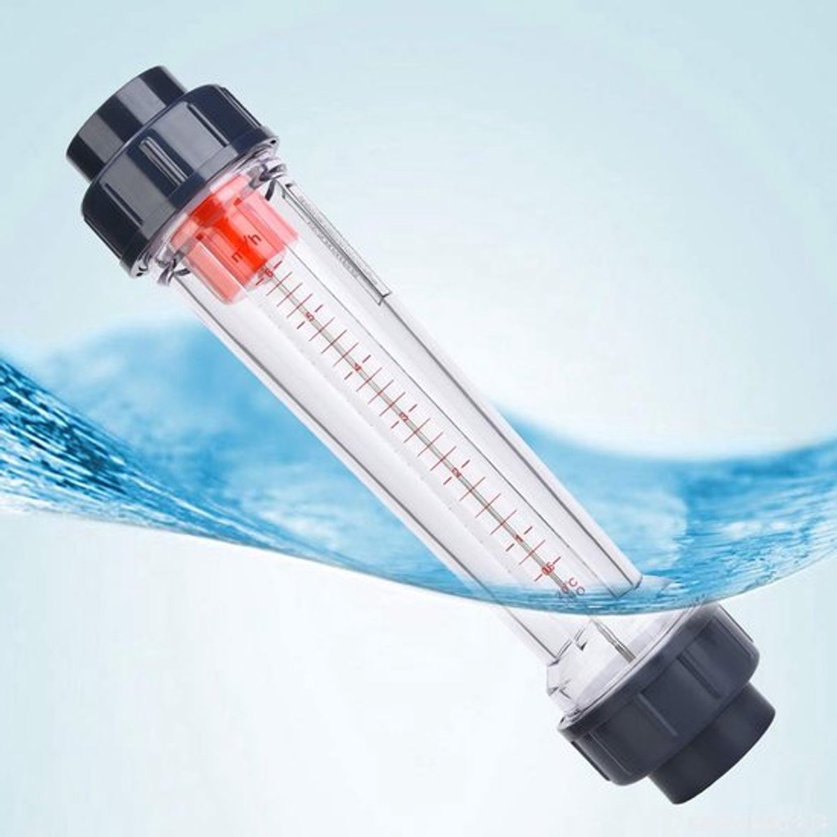Vloeistofstroommeter 50 Mm Binnendiameter - Debietmeting - ABS Kunststof - Transparant Paneel - Nauwkeurigheid <4% - Temperatuur 0-60 °C - Debietmeter