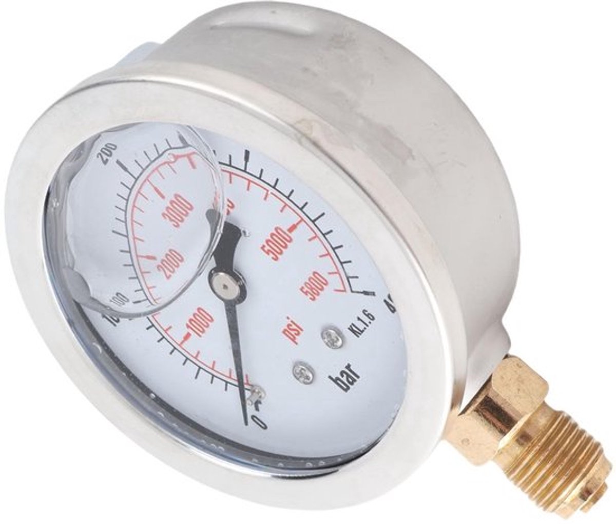 Hydraulische Manometer Nauwkeurige Meting 0-400 Bar / 0-5800 PSI - Wijzerplaat 68 mm - G1/4 Draad - Metaal - Gewicht 213 g - Drukmeter