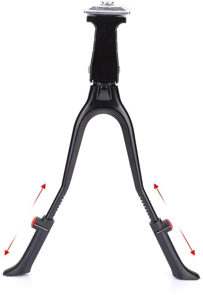 Fietsstandaard Verstelbaar - Aluminiumlegering - Antislip - Dubbele Voet - Geschikt voor 24-28 inch - Hoogte 35,5 cm - Fietssteun