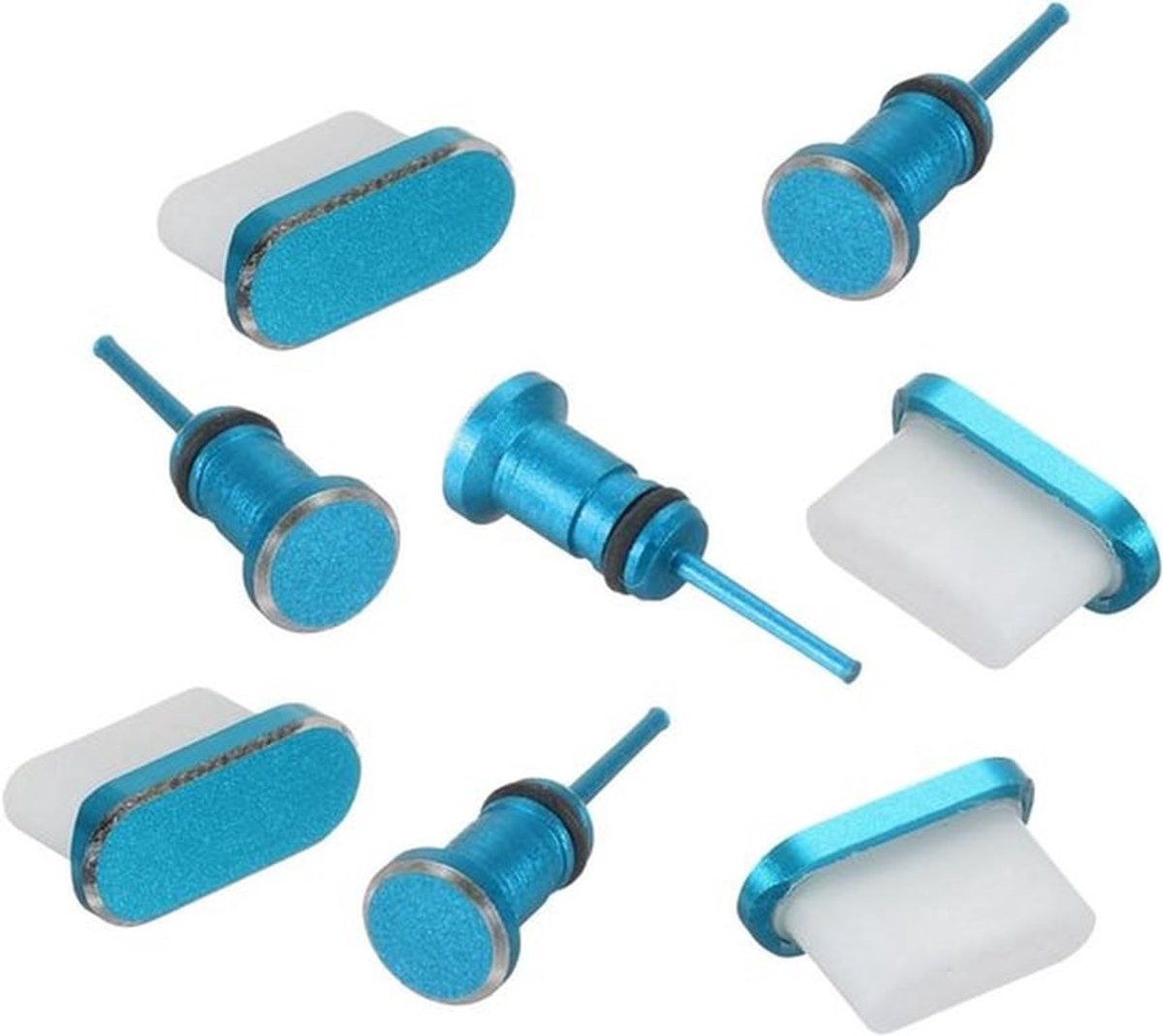 Stofbescherming en Beschermkappen voor USB-C-aansluiting, 4 stuks, Blauw - Type C - Kabeldoppen, Accessoires.
