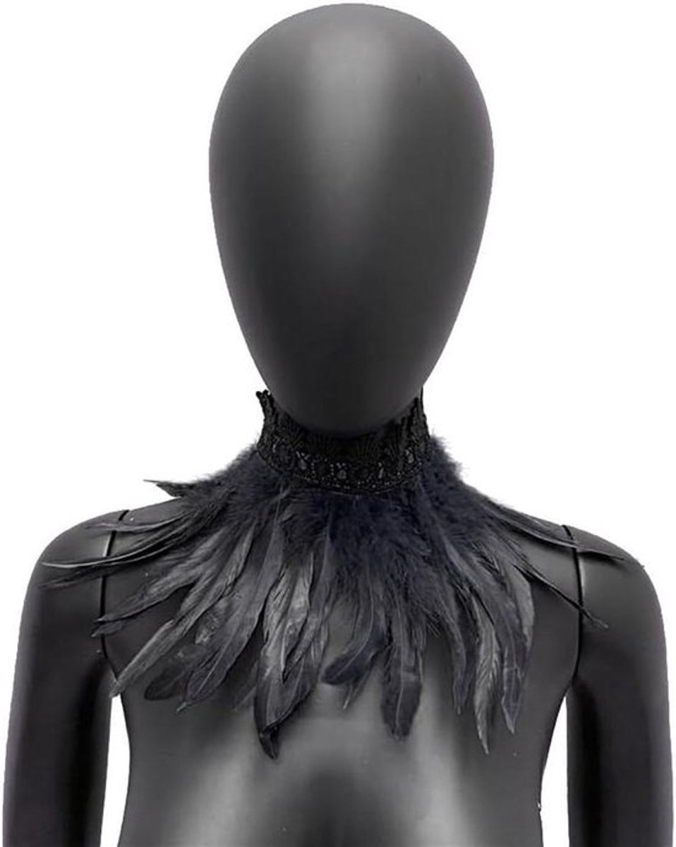 Veerkraag dames - Natuurlijke veren, Halloween kostuum, choker_PICK_verenboa, glamour feestkleding