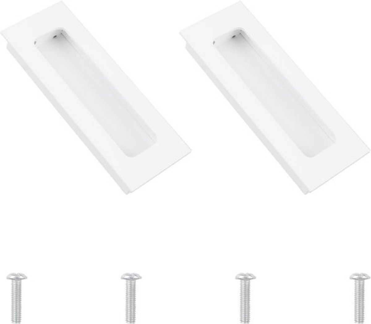 Aluminium schuifdeurgrepen voor kasten en lades - Set van 2 - Warmwit - Verzonken design