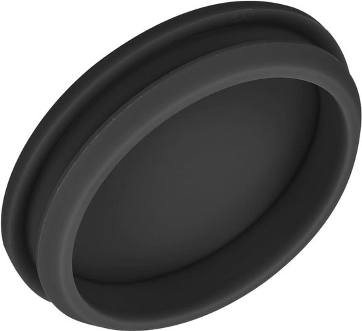 Siliconen gatstop, montage 54,6mm, smalle groef 5mm, afdichting, ronde plaat, voegen keuken, zwart