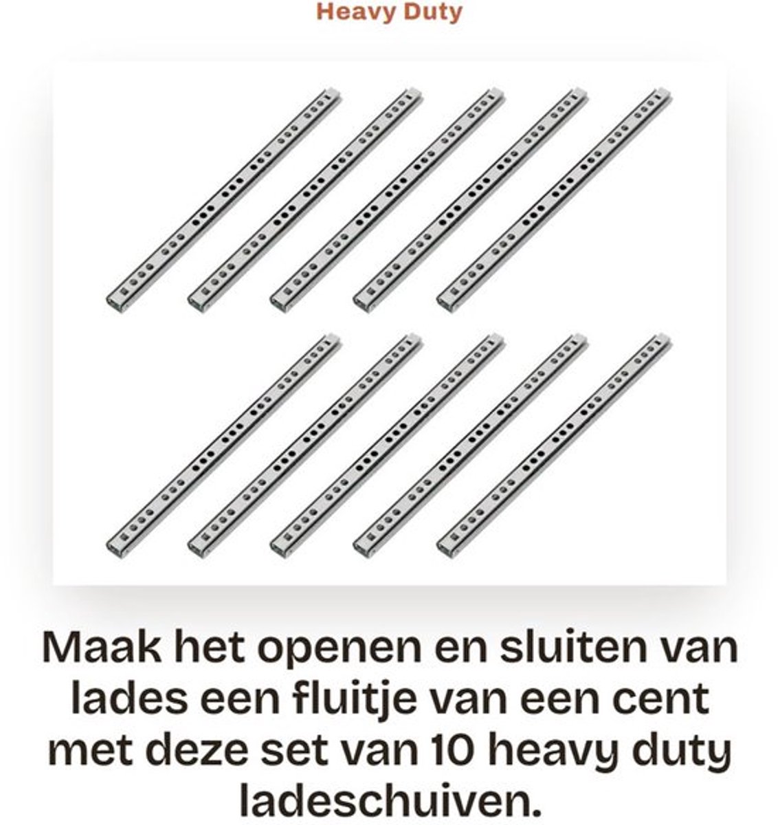Ladegeleiders 17mm - Bodemmontage - Staal - 438mm - Geschikt voor Keukenkasten - Eenvoudige Installatie - Ladegeleider