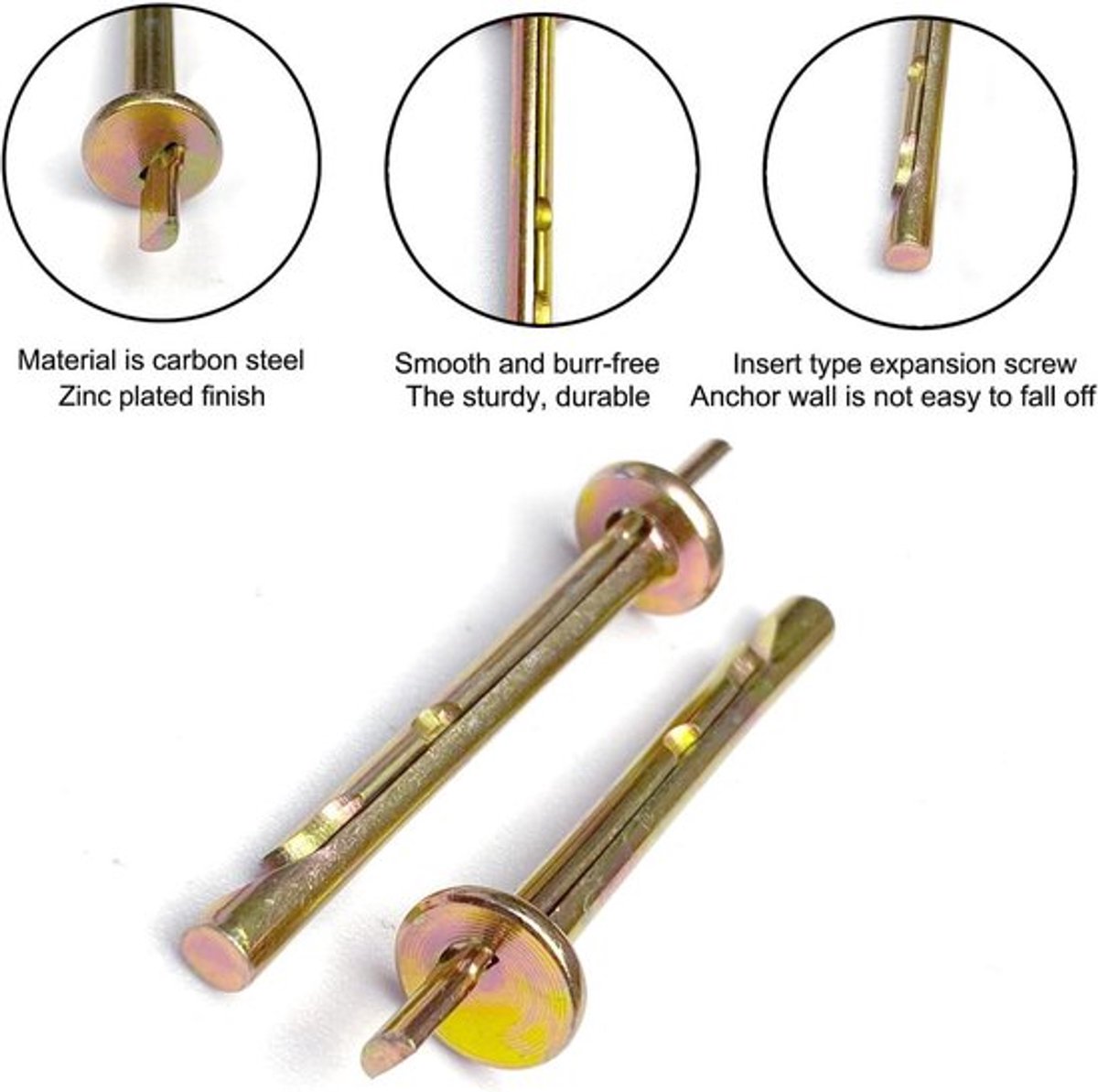 Wandpluggen 40mm voor plafondleuning en vloermontage - 90 stuks, verankeringsnagels, nagelbeton