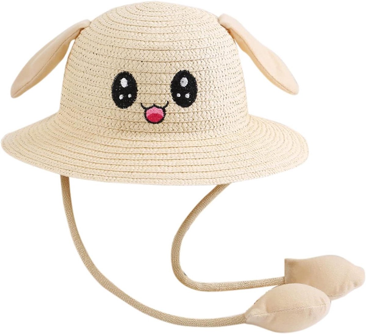 Baby Zonnehoed - Kinderhoed Zomerhoed - Bescherming Tegen Zon - Met Kinband - 54 cm - Wit