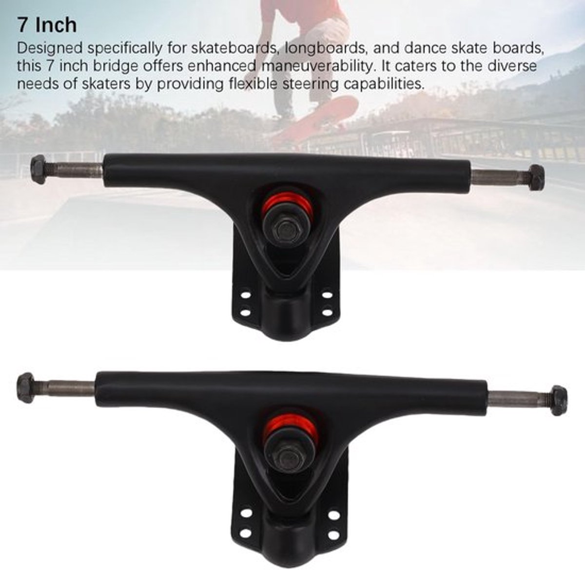 Vrachtwagens 7 Inch - Aluminium Legering - Installatiekit - Skateboards/Longboards - Verbeterde Manoeuvreerbaarheid - Duurzaam en Lichtgewicht - Skateboardtrucks