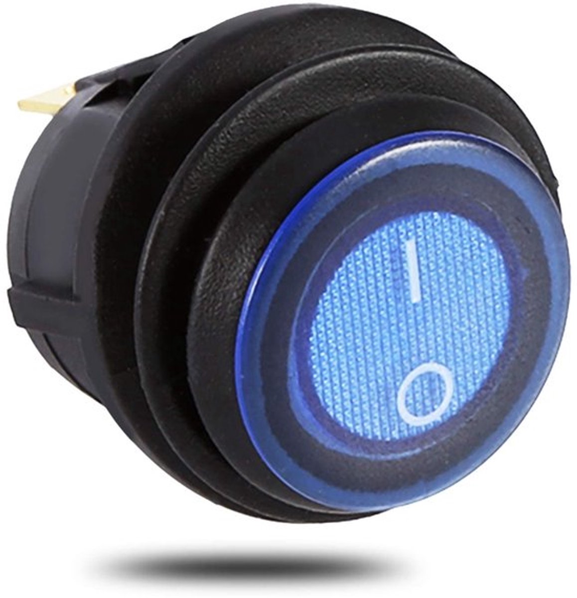 Auto-omschakelaar – LED-schakelaar – 12 V 16 A – Blauw LED-licht – Rockerschakelaar – Ideaal voor auto’s en vrachtwagens – 3-pins