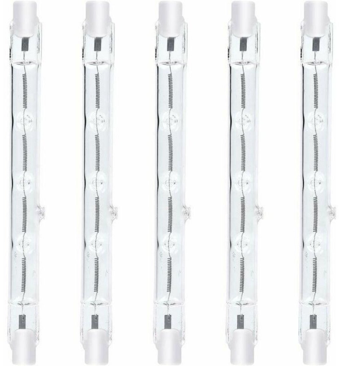 GELLDG 5 Stuks Wolfraamlampbuis - R7S 118mm 300W 230V - Warmwit Dimbaar - Geschikt voor Werkverlichting, Veiligheidsverlichting en Tuinverlichting - Metaal