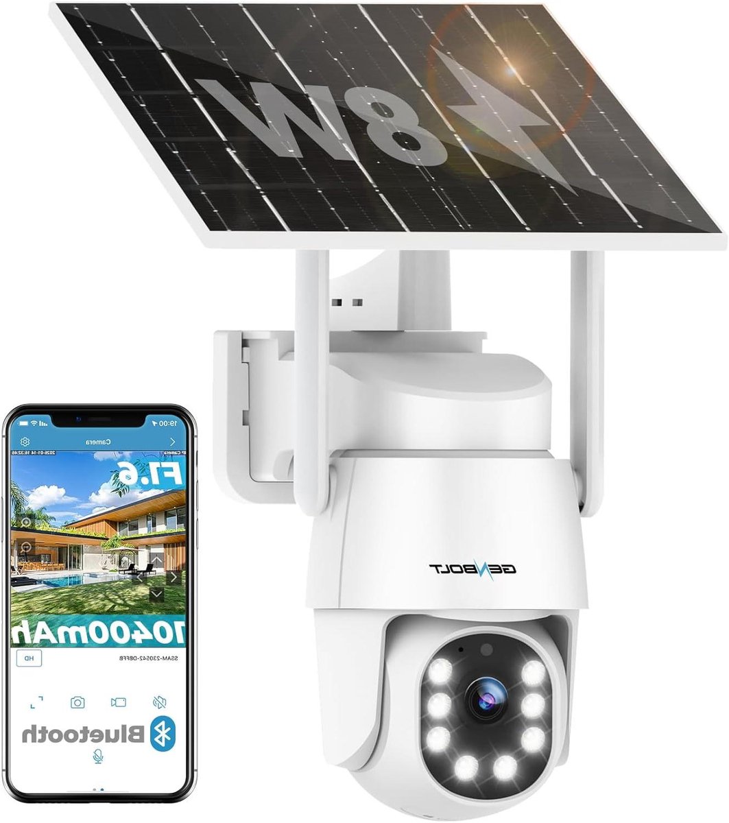 Beveiligingscamera Buiten - Draadloze Camera - Woning Beveiligen - Zonnepaneel Opladen - 2K Resolutie - Wit