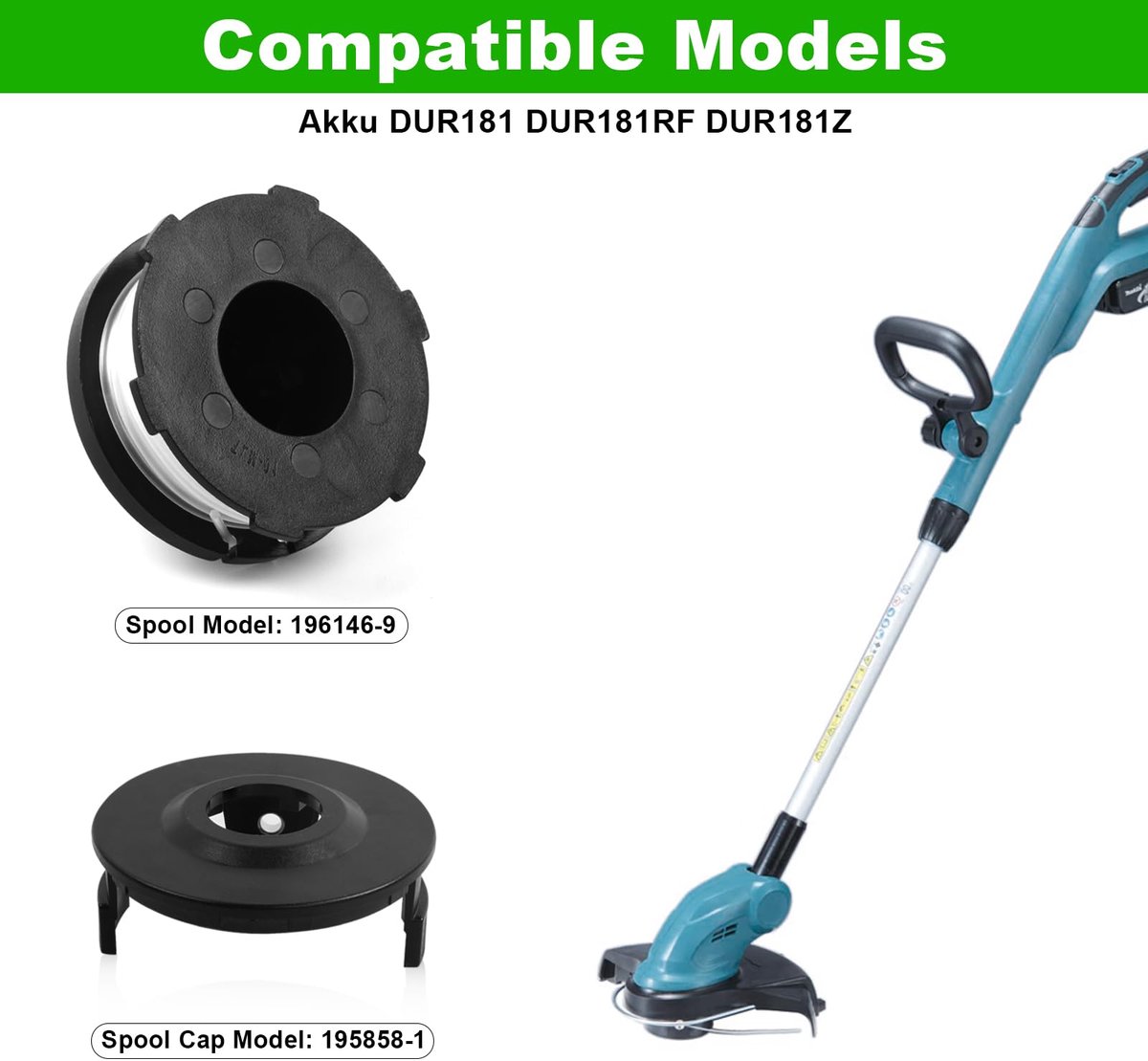 SnelShoppen - 3 stuks draadspoelen reservespoel accu trimmer grastrimmer vervangende autofeed spoel lijn 8,3 m/27 ft Ø 1,6 mm met spoelafdekking voor