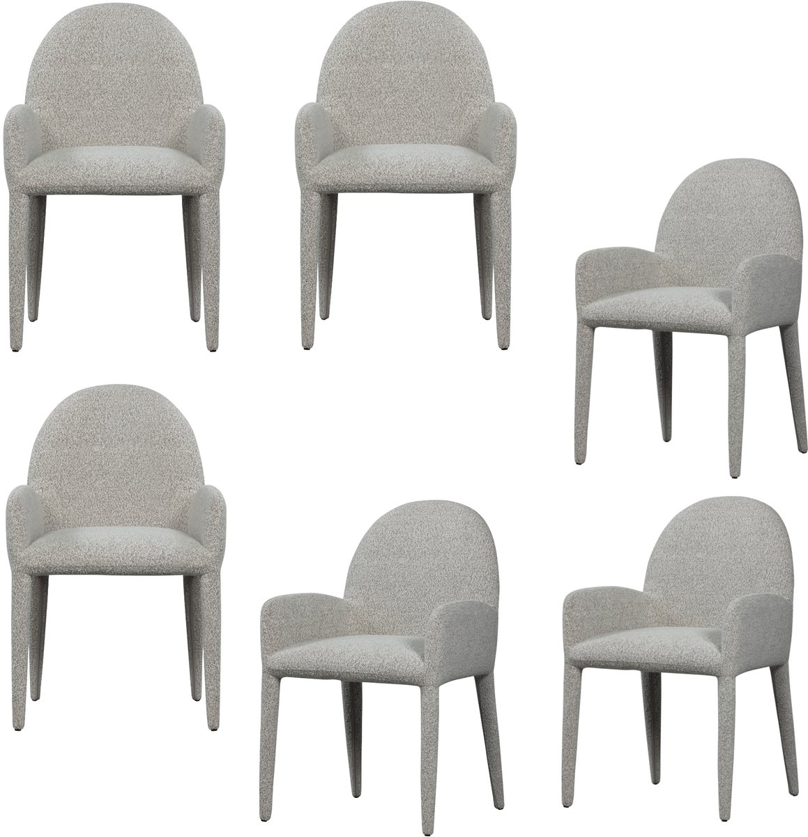 vtwonen Elegance Eetkamerstoelen - Polyester - Greige - Set van 6