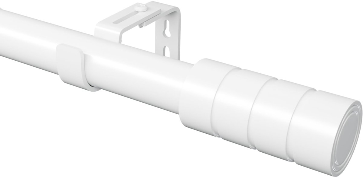 SnelShoppen - Uittrekbare Gordijnroede Wit 300 cm - Verstelbare Curtain Rod voor Woonkamer, Slaapkamer, Eetkamer - Ideaal voor Gordijnen van 135-450 c