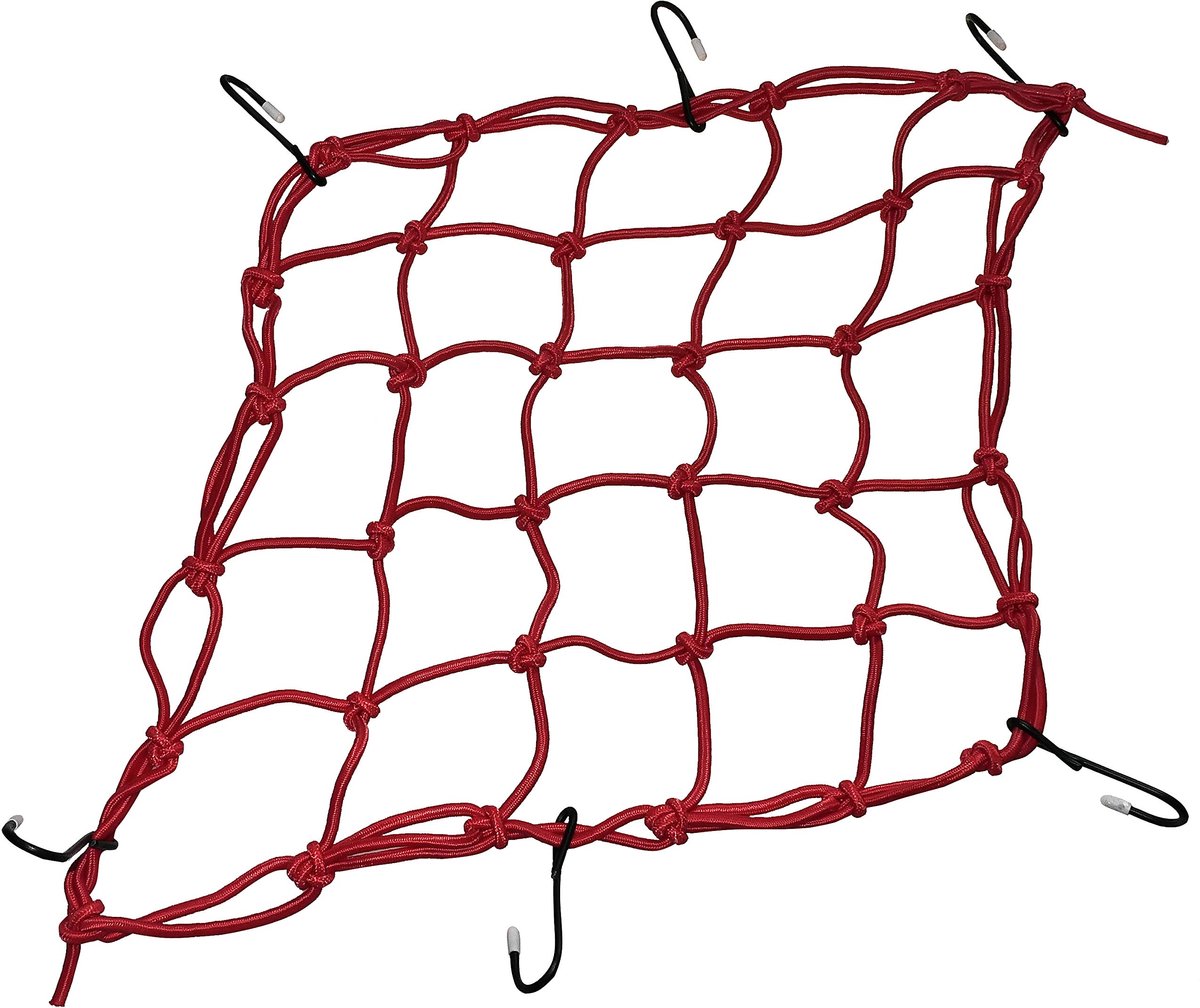 Dailygoods - Elastisch Luggage Net met 6 Haken - 32x32 cm - Rood