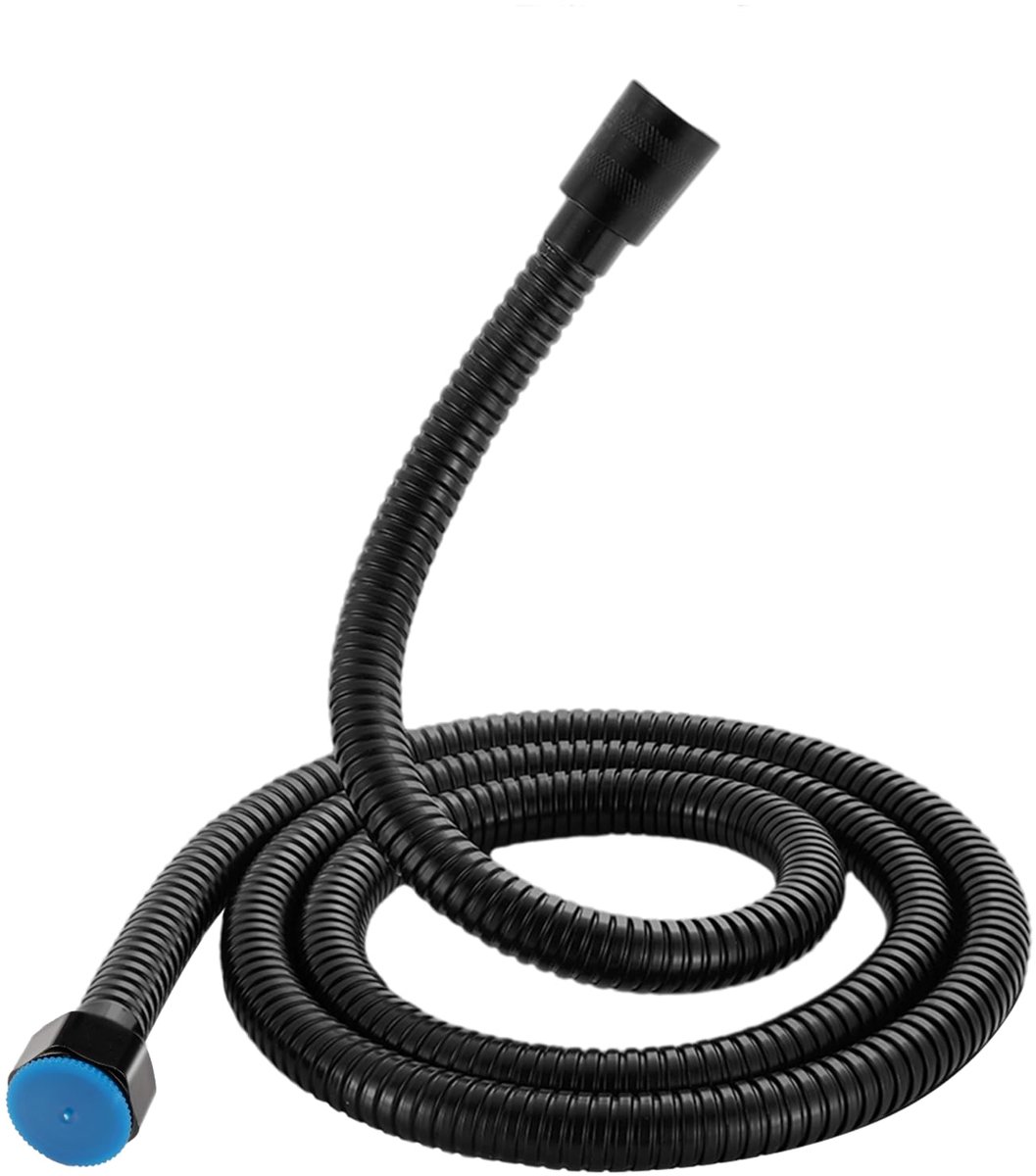 Dailygoods - Doucheslang 2 Meter - Zwart, Universele Aansluiting 1/2 Inch