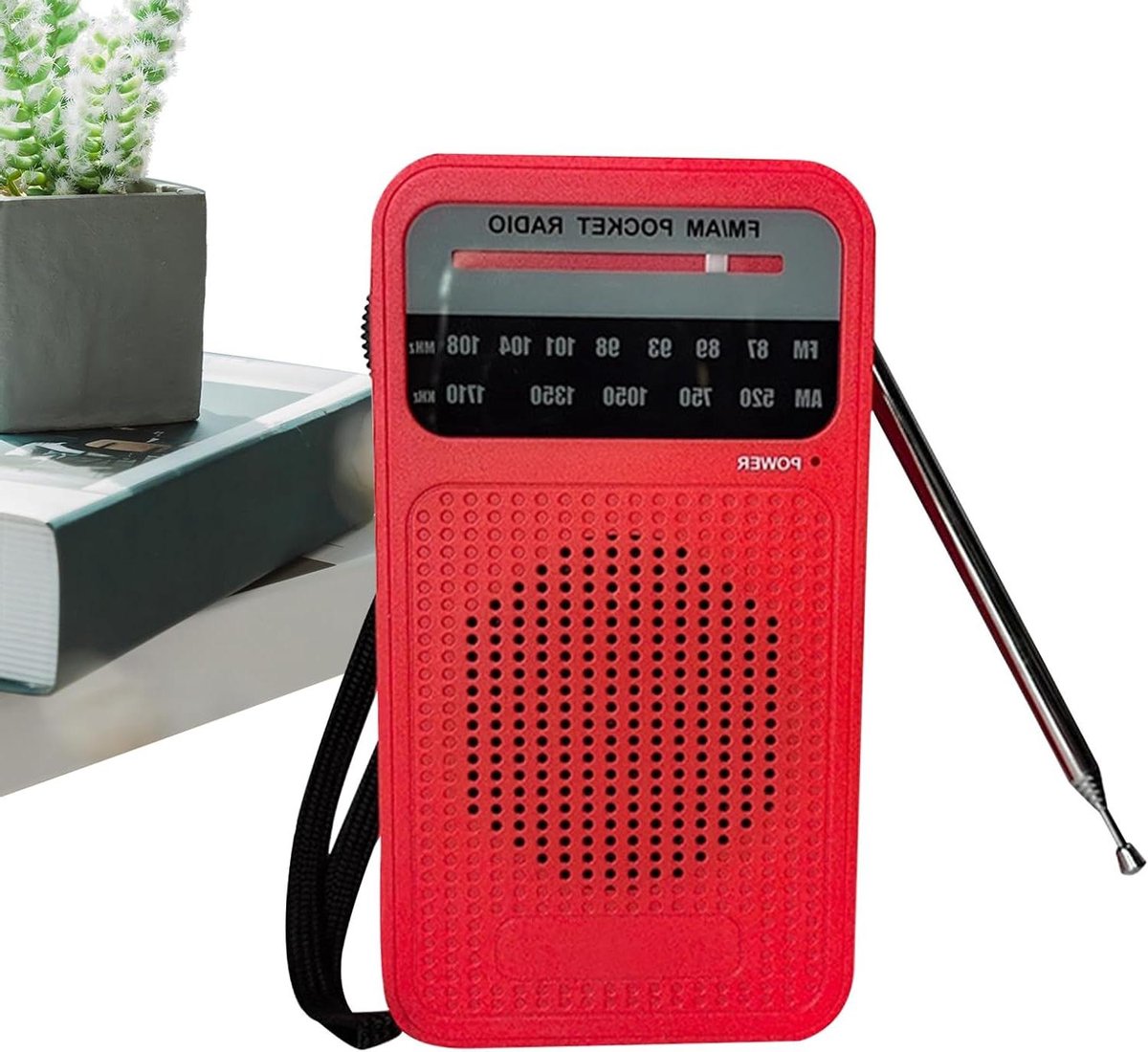 Zakradio - Draagbare radio - Ontspanning onderweg - Hoge ontvangergevoeligheid - 14 x 8 x 4 cm - Rood