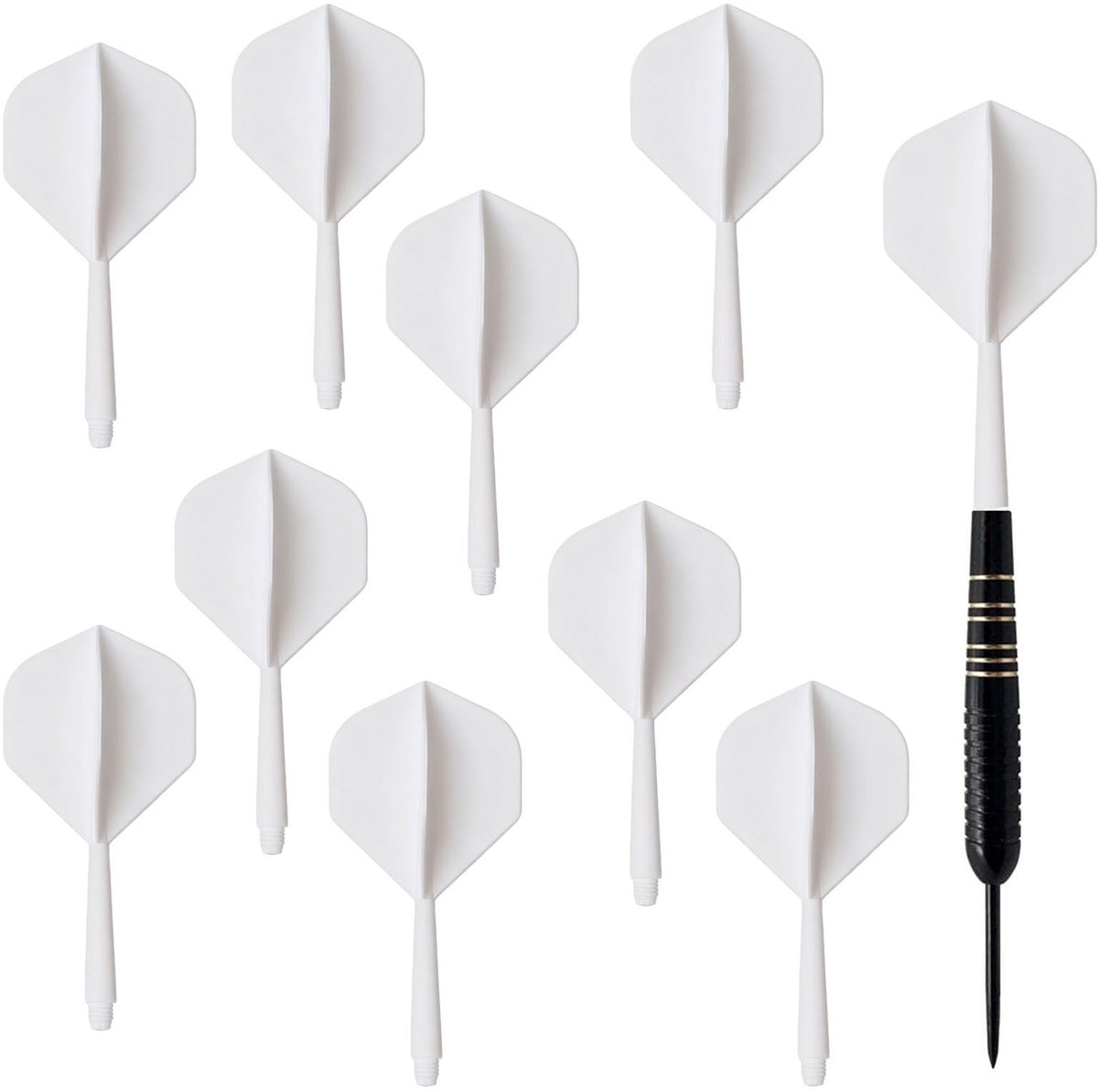 Dailygoods - One Piece Dart Shafts & Flights Set - Darts Accessoires Wit